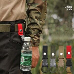 💎$2💎 Outdoor Nylon Bottle Carrier With Multifunctional Carabiner Clip Camping